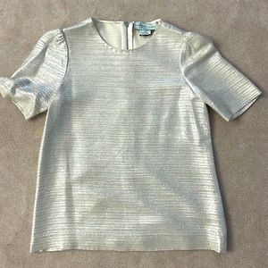 Silver metallic sparkling shirt, Kate Spade, Madison Avenue collection